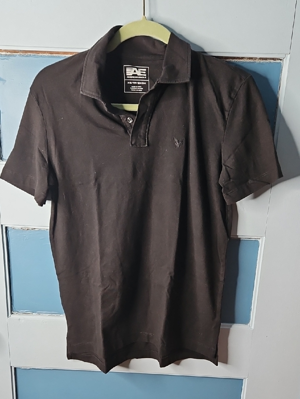 American Eagle Men's Black Polo Shirt XS